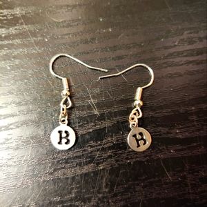 NEW B Earrings Initial Letter Dangle Drop Stainless Steel
